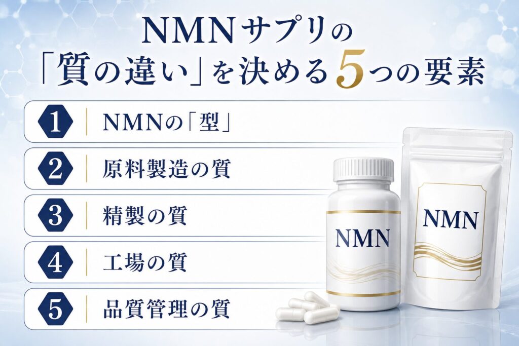 NMNサプリの「質の違い」を決める5つの要素