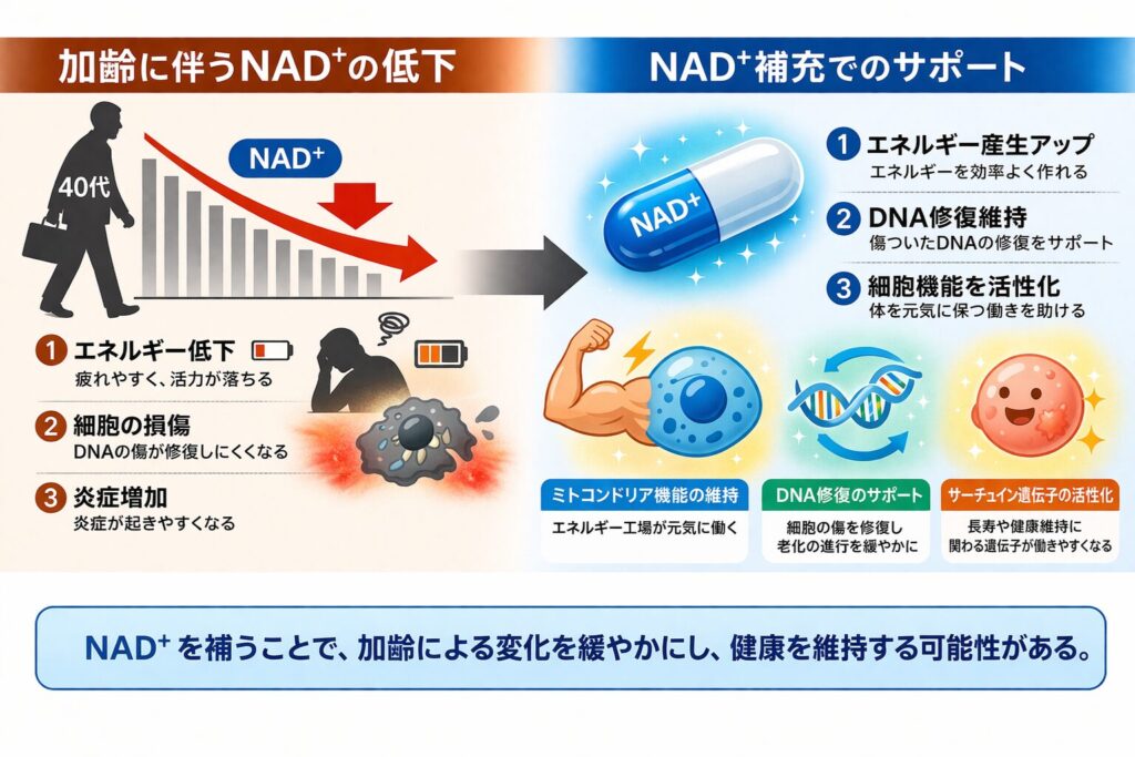 NMNサプリメントの効果(健康)