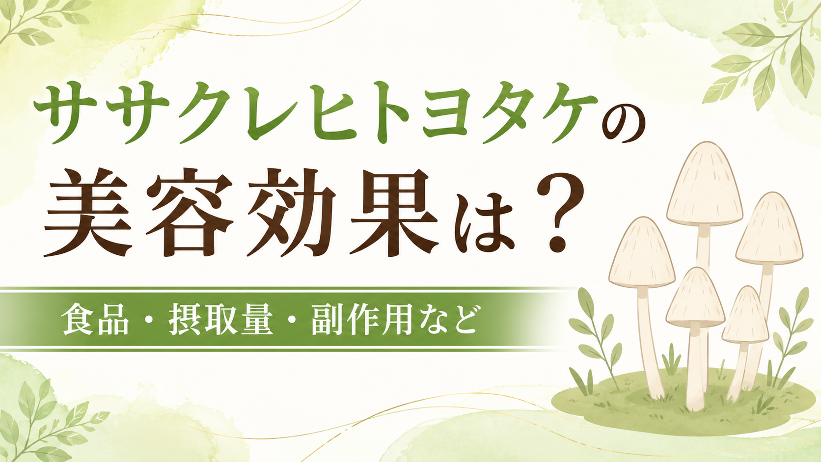 ササクレヒトヨタケの美容効果は？食品・摂取量・副作用などをテーマにしたイラスト